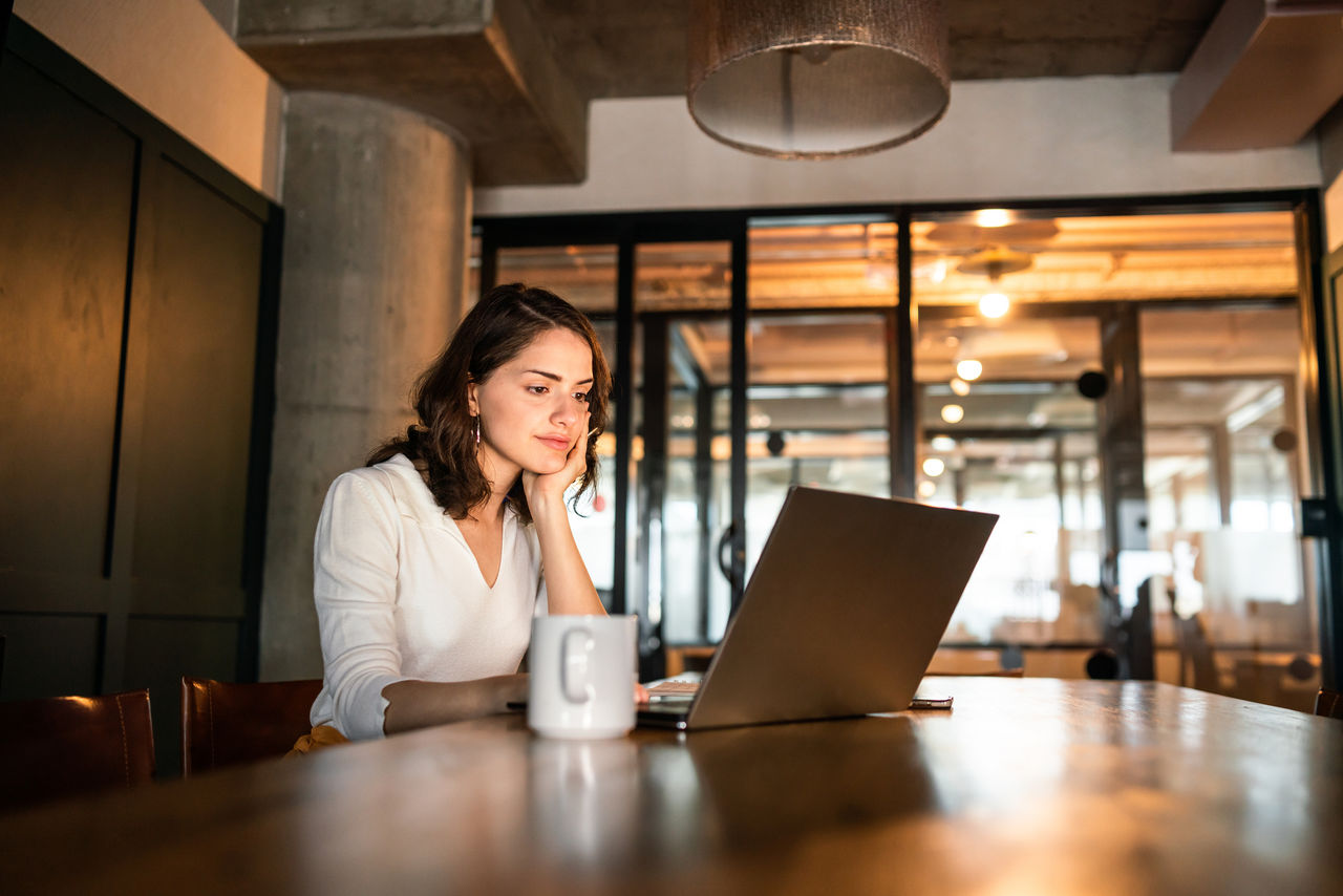 woman laptop office